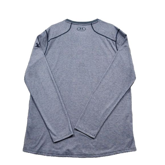 Under Armour Polo Shirt Mens Blue 2XL HeatGear Fitted Short Sleeve Pullover Long - Picture 15 of 16